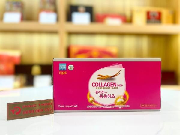 Nước Uống Collagen Đông Trùng Hạ Thảo Well Bio Hàn Quốc hộp 10 chai